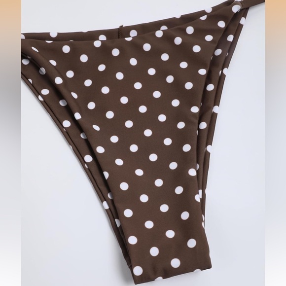 ZAFUL Brown White Polka Dot Bikini Swimsuit NWT - Picture 3 of 7